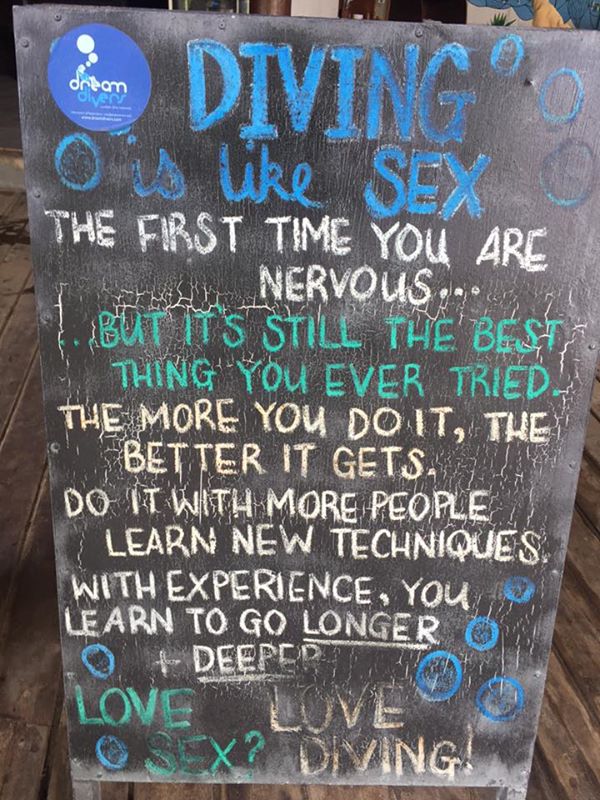 Diving is like Sex