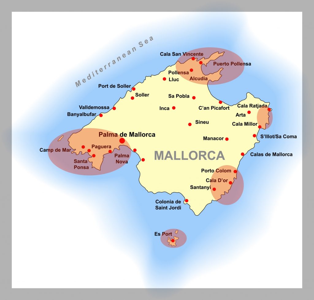 Mallorca divesites map