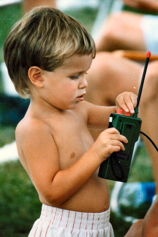 Kid with walky talkies