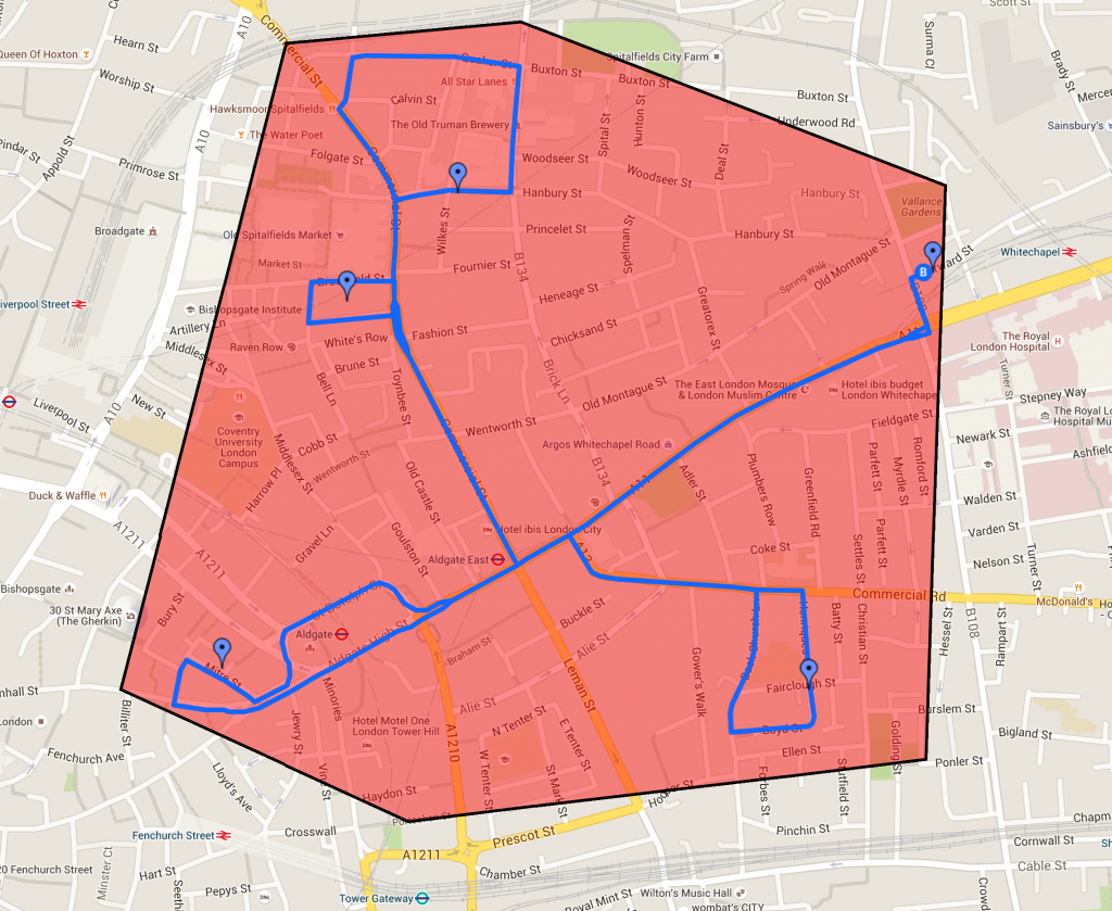 Jack the Ripper murder map