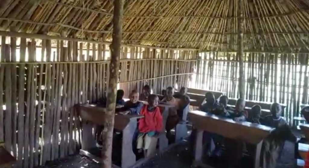 Maasai boys in a school